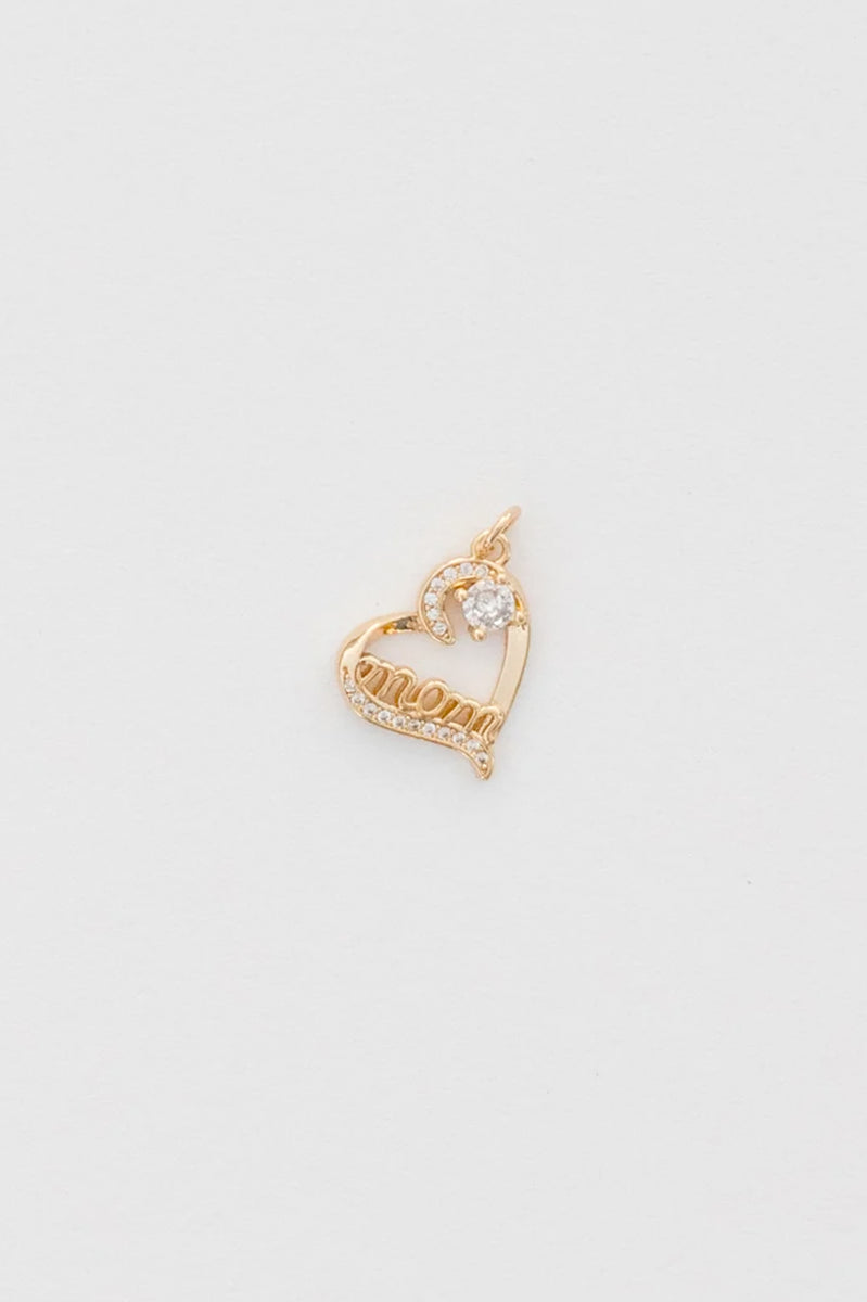 Gold or Silver MOM with Heart Charm