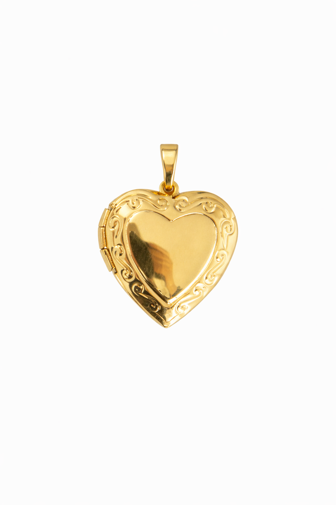 Bordered Heart Locket Pendant – Our Spare Change